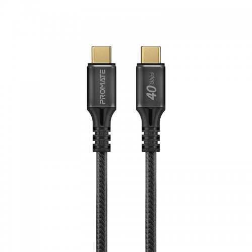 Promate USB-C Cable, Ultra-Fast 240W Power Delivery Thunderbolt 3 Cable with 8K Display Support, Nylon Braided 100cm Cord and 40Gbps Transfer Speed for All Type-C Enabled Devices, PowerBolt240-1M